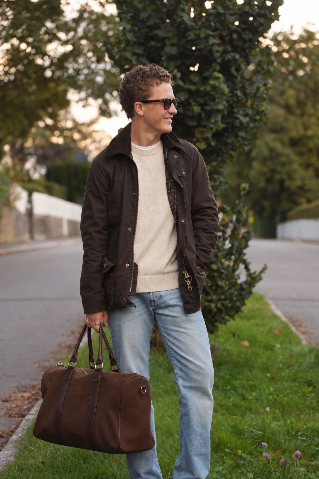 Suede Duffel Bag