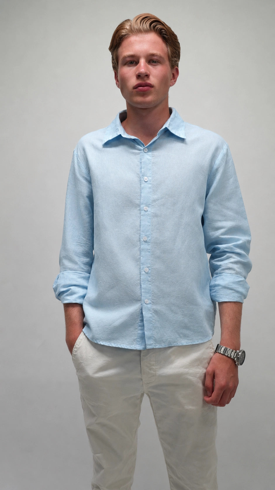 Linen Shirt Light Blue