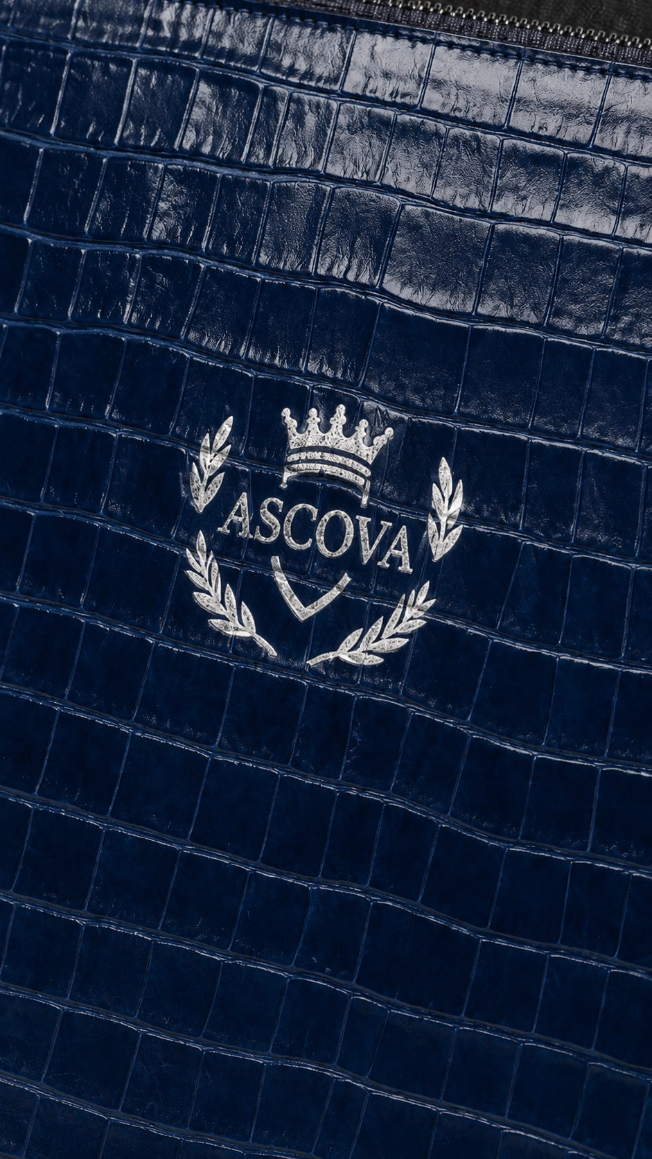 Navy Blue Crocodile Pc Pouch