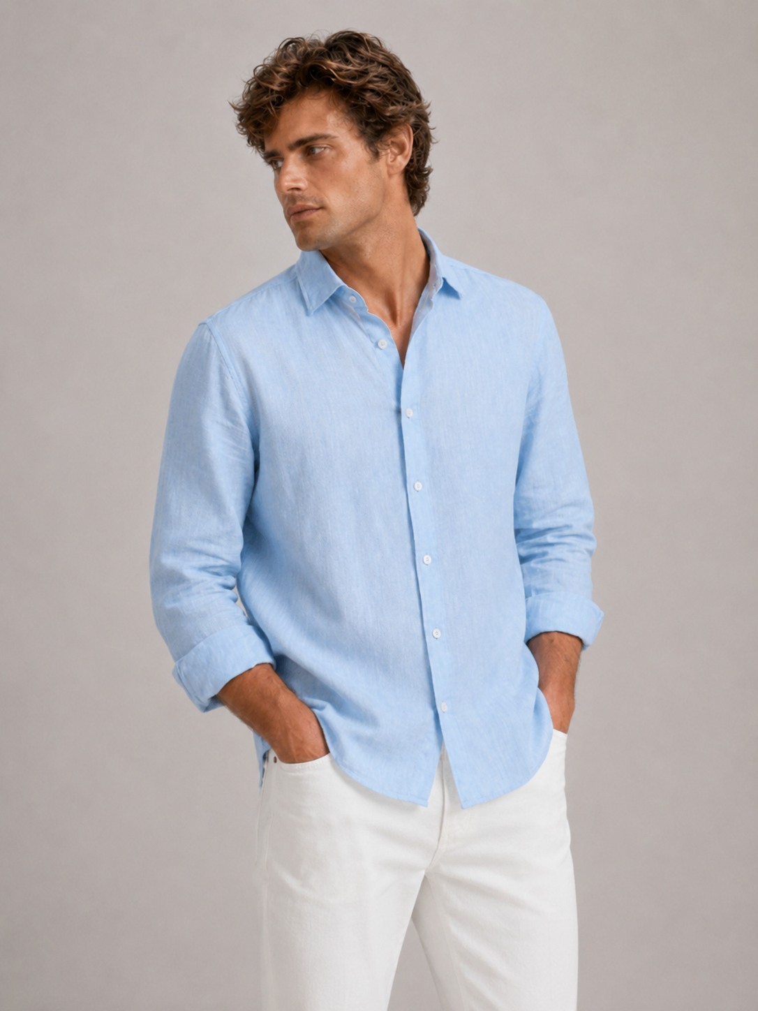 Light Blue Linen Shirt