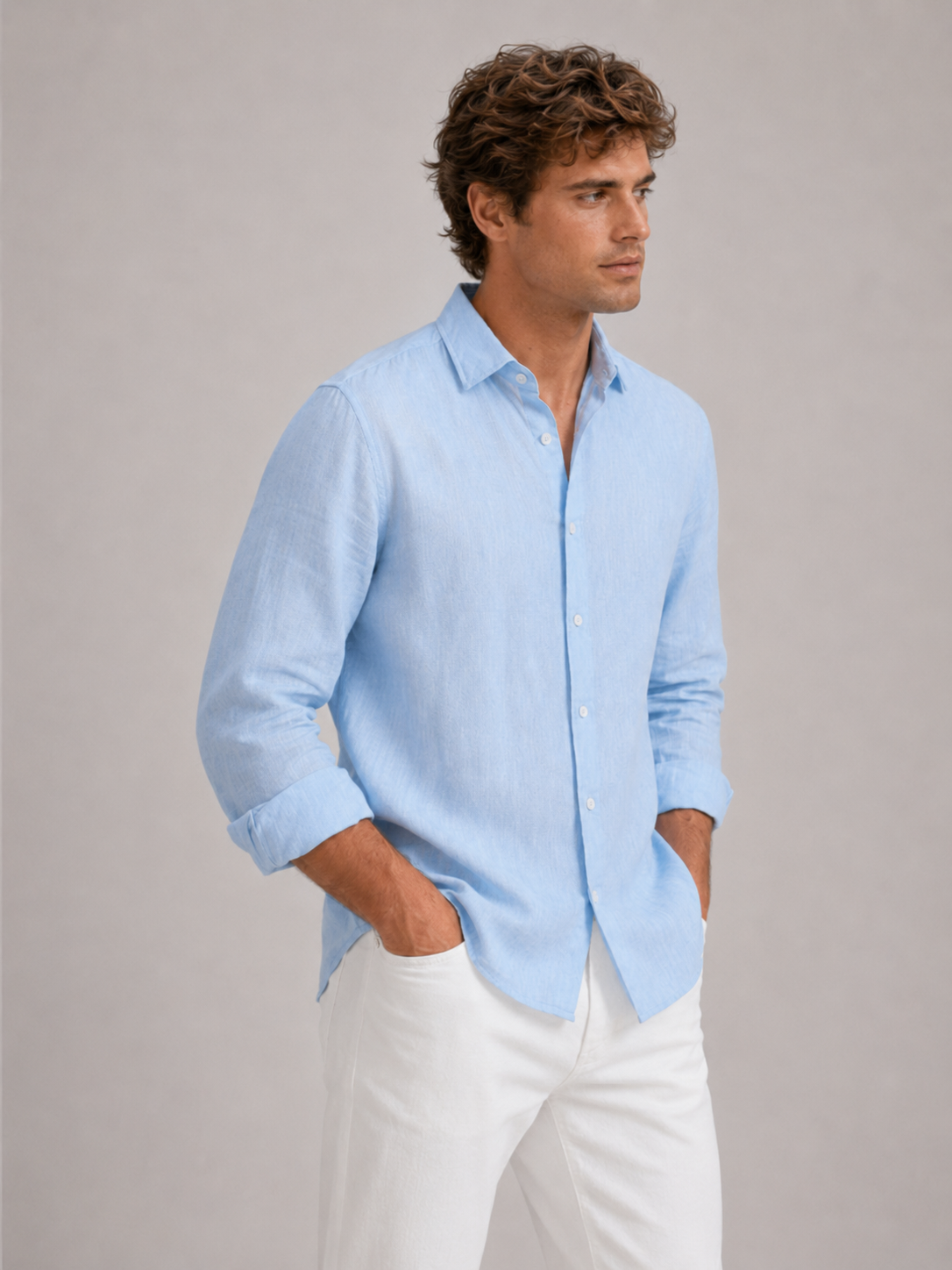 Light Blue Linen Shirt