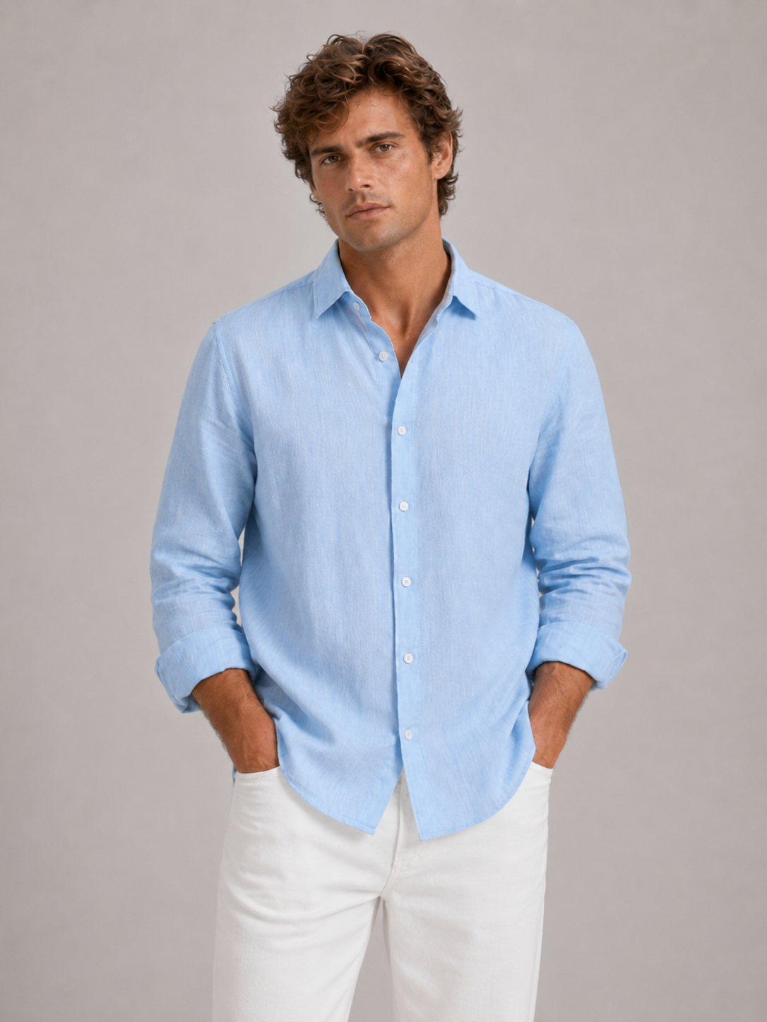 Light Blue Linen Shirt