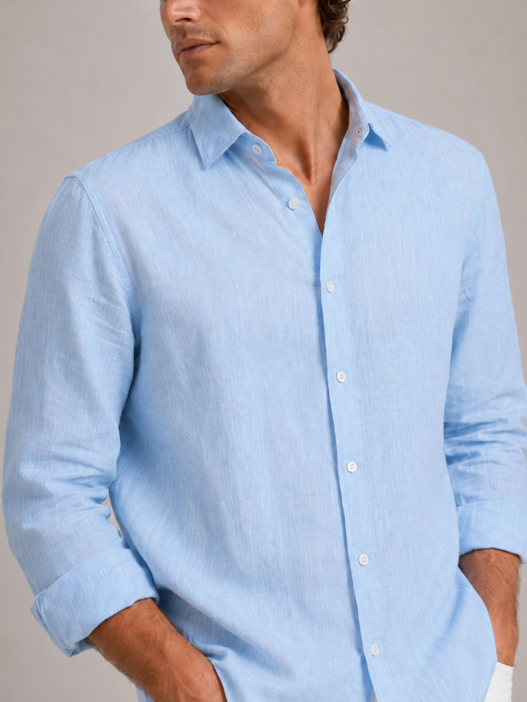 Light Blue Linen Shirt