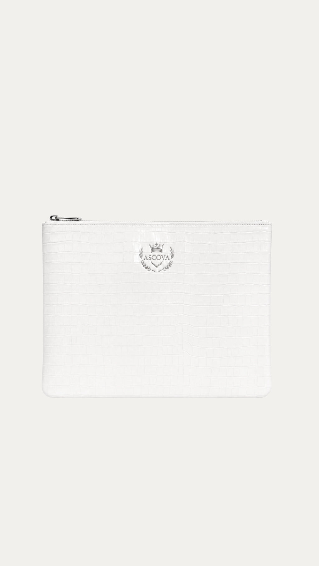 White Crocodile Pc Pouch