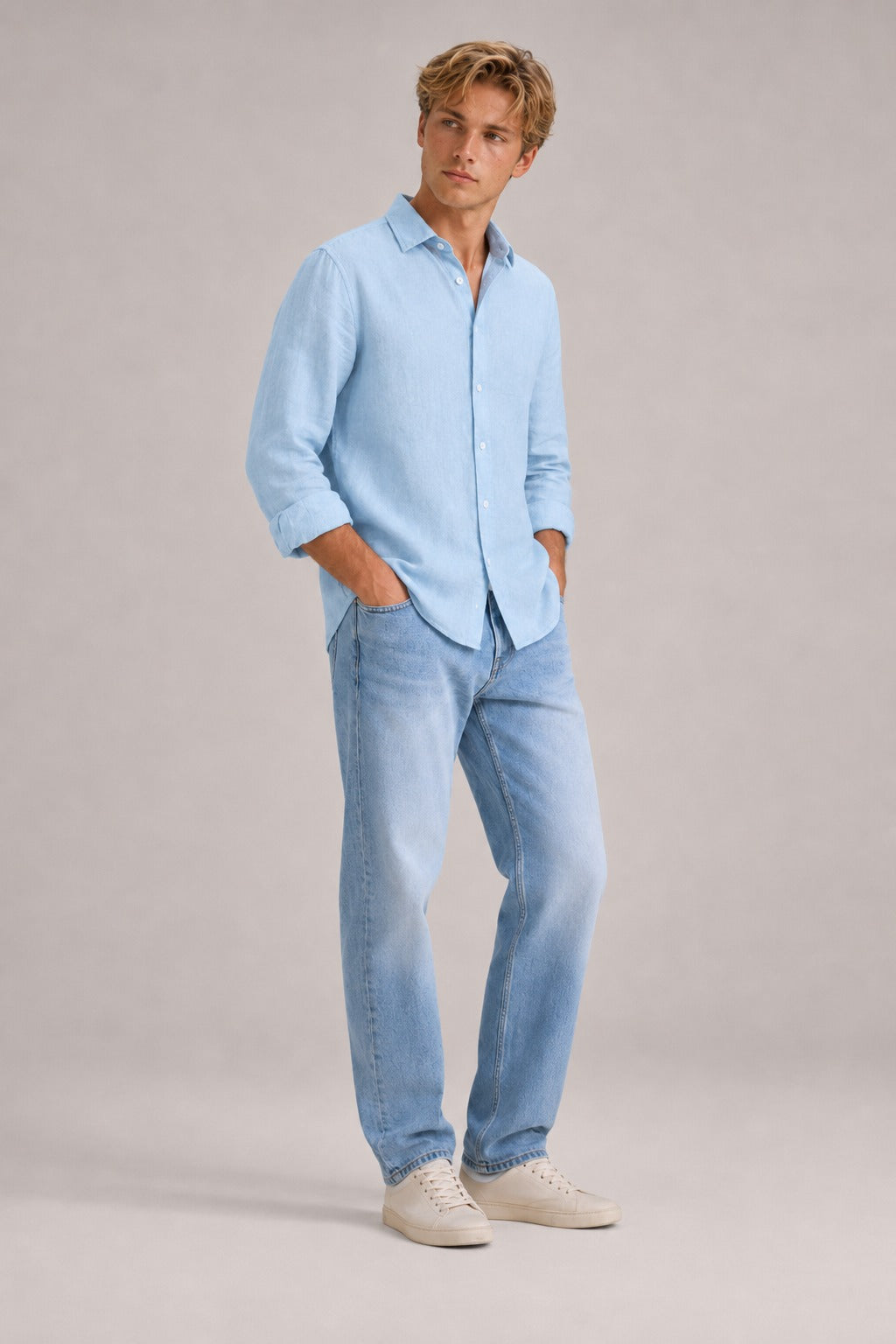 Linen Shirt Light Blue