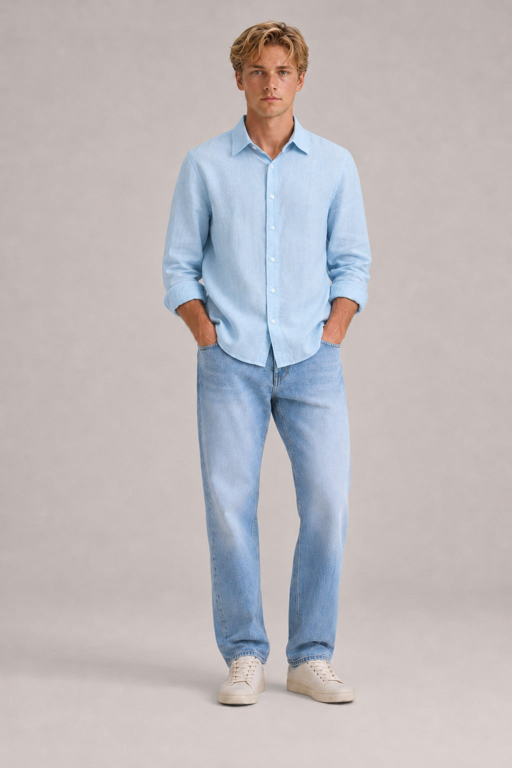 Linen Shirt Light Blue