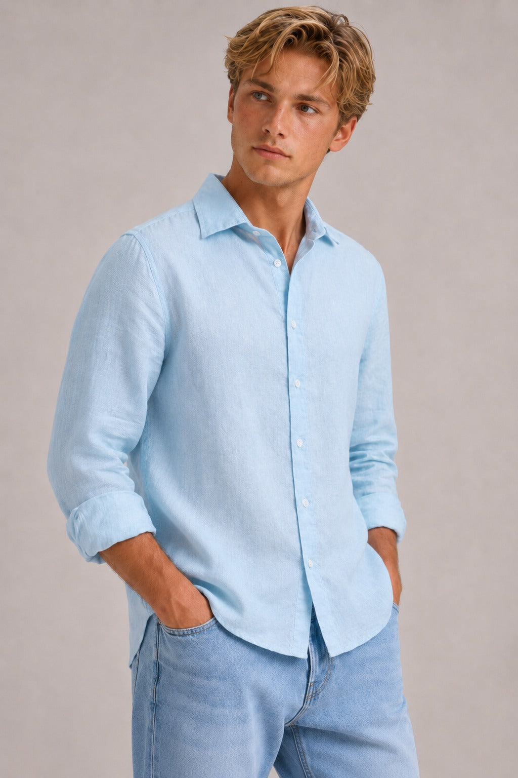 Linen Shirt Light Blue